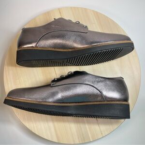 SoftWalk Willis Womens Oxford Shoes Size 11 Narrow Metallic Silver Leather